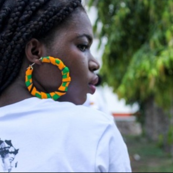 Earrings Only - XLarge African Kente - Picture 3 of 4